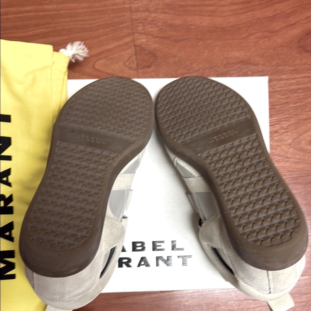 Isabel Marant ClassicBobby Buckee Chalk/Light grey High-Top Sneakers sz EU39/US9 - Picture 10 of 12